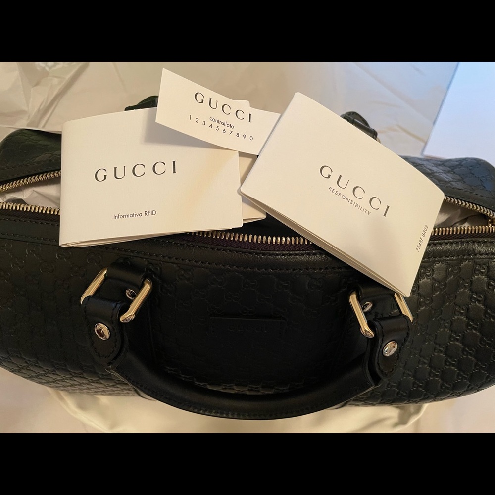 GUCCI Boston Guccissima new black leather authenti - Picture 13 of 14